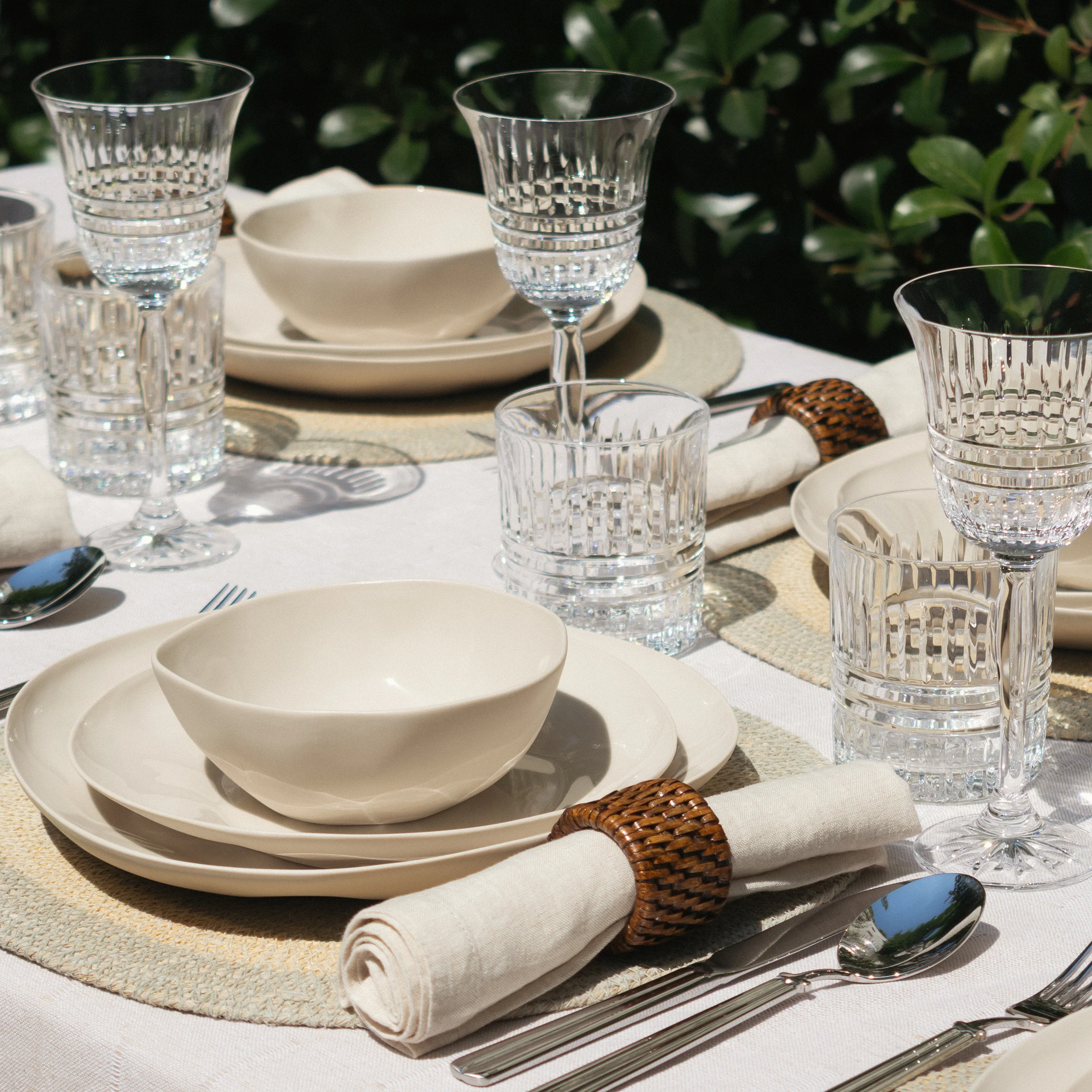 Clear Wine Crystal Lines Glasses, set of 6 - Image 3