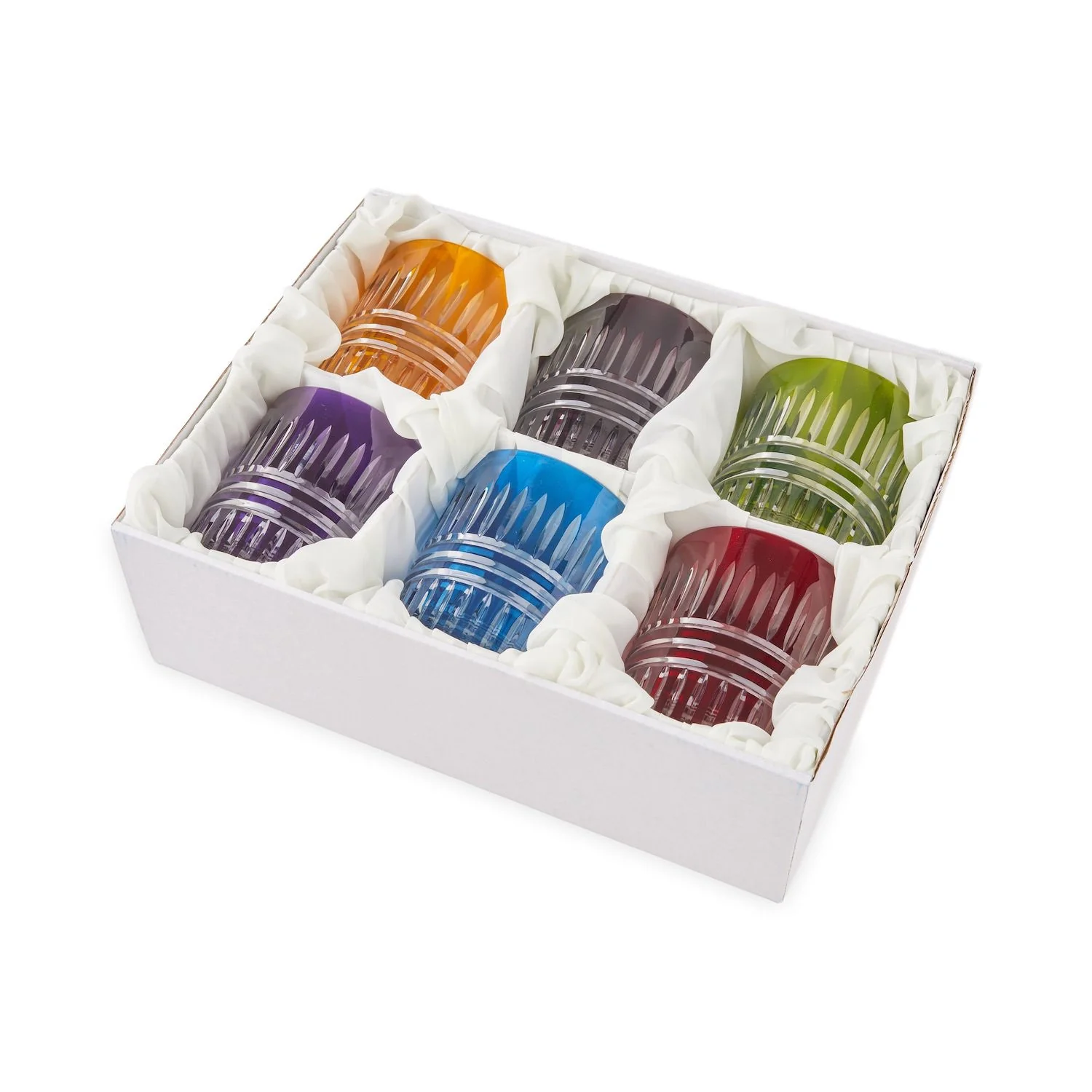 Lines Colored Whisky Crystal Glasses, Set of 6 - Image 3