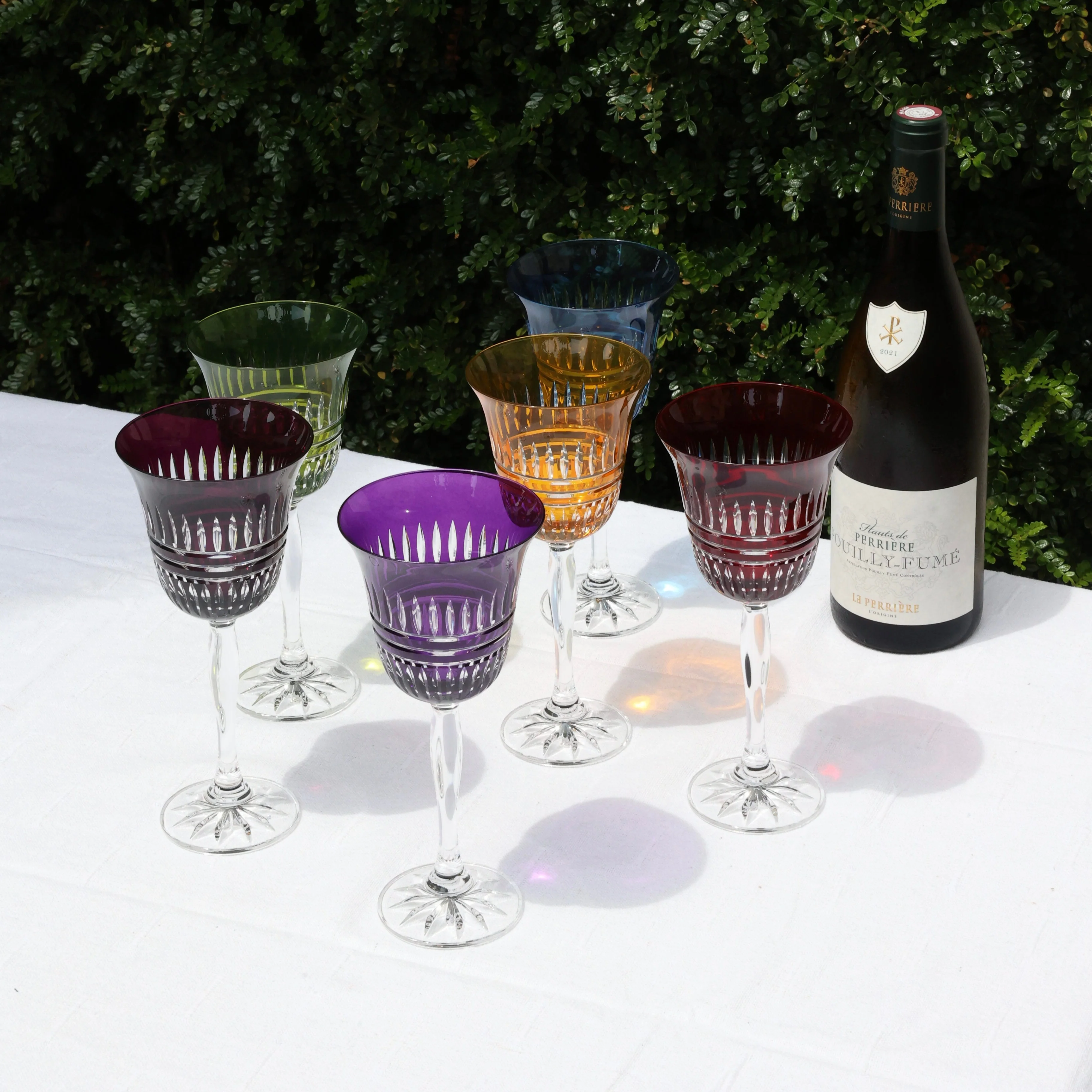 Lines Colored Wine Glasses, Set of 6 - Image 4