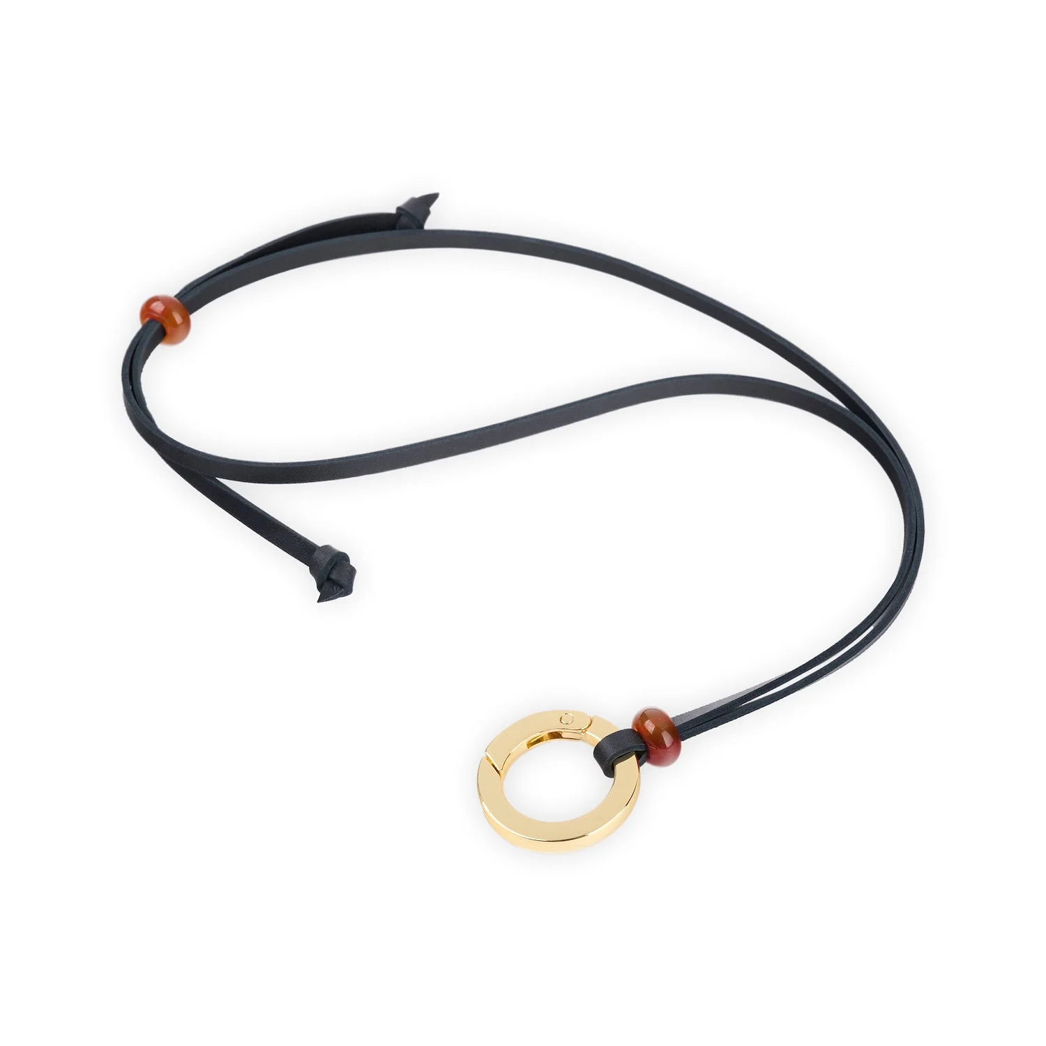 Eyeglasses Necklace Holder Khaki Cotton & Gold Ring - Image 4
