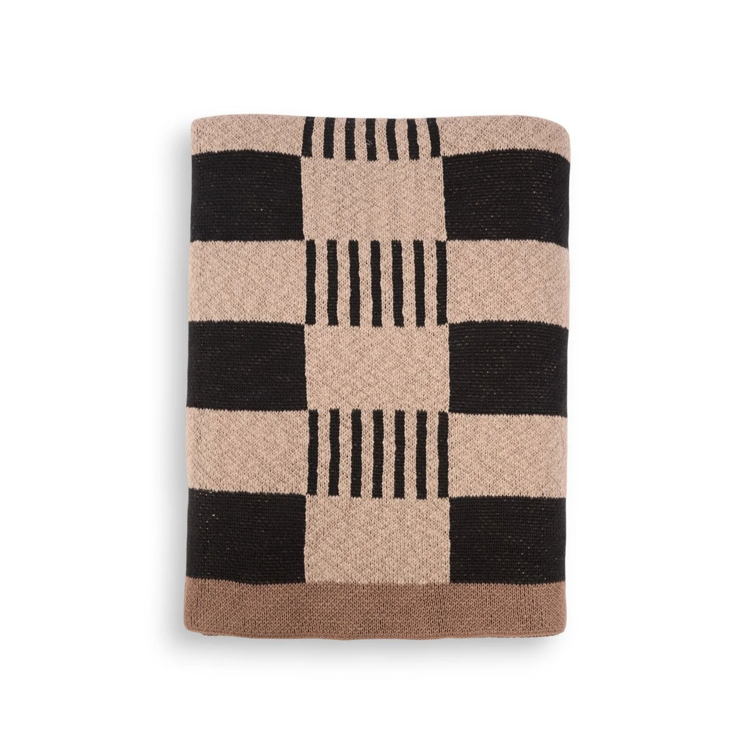 Knitted Cotton Throw - Plaid
