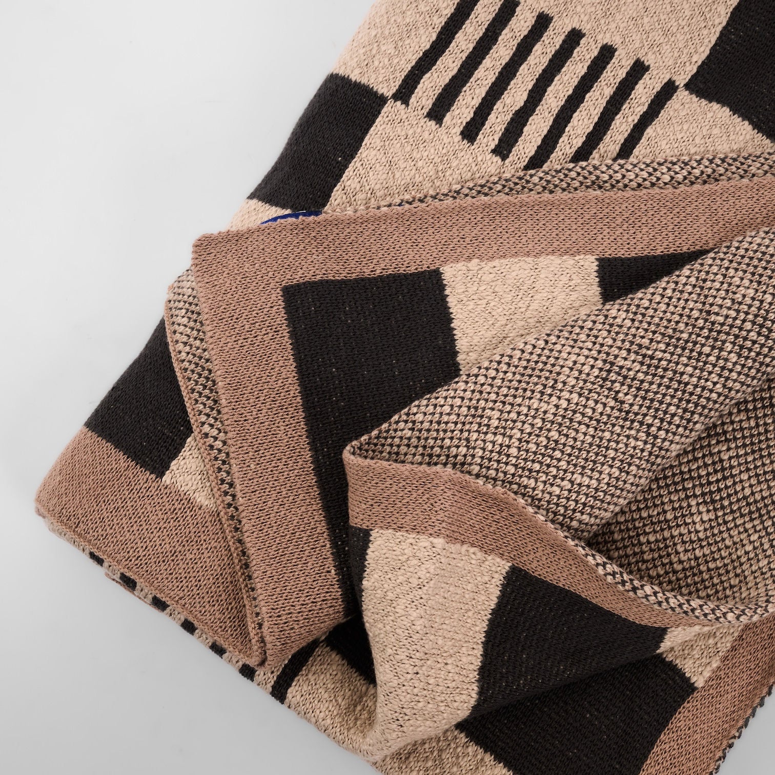 Knitted Cotton Throw - Plaid - Image 2