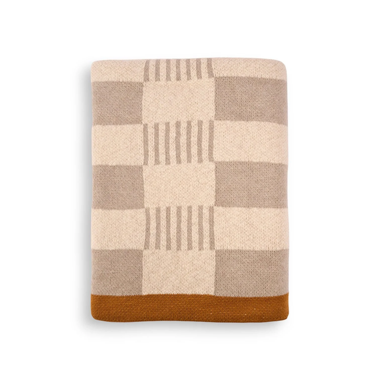 Knitted Cotton Throw - Plaid - Image 3