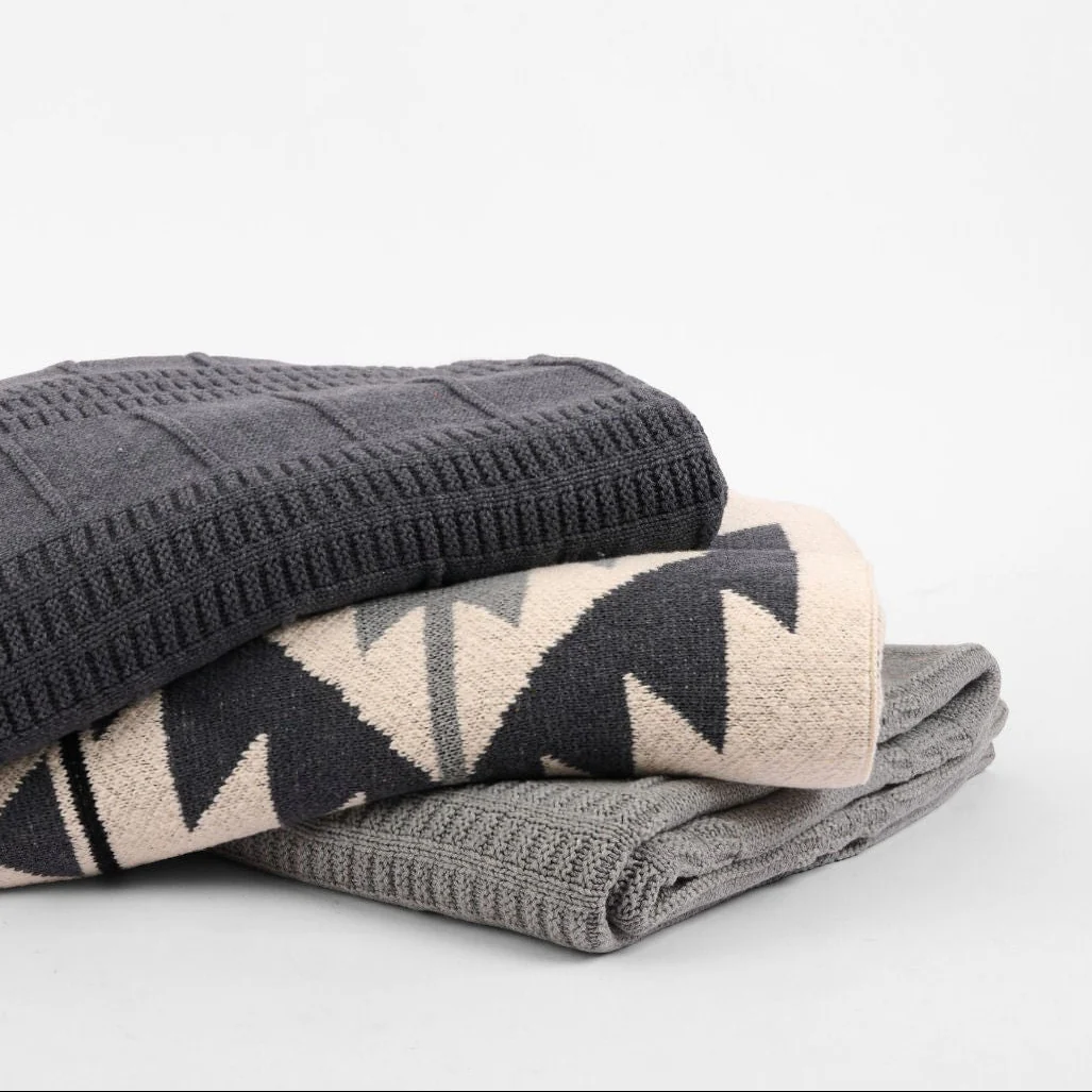Knitted Cotton Throw - Aztek - Image 4