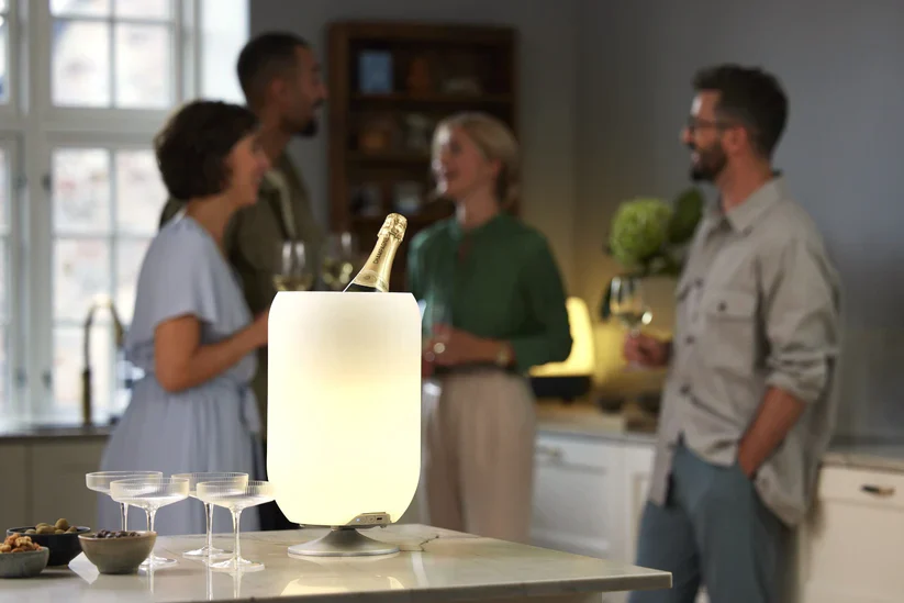 Kooduu Atmos Table Lamp, Bottle Holder and Bluetooth Speaker- Brass - Image 5