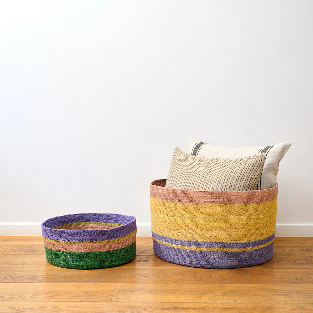Low Round Basket- Colorful - Image 4