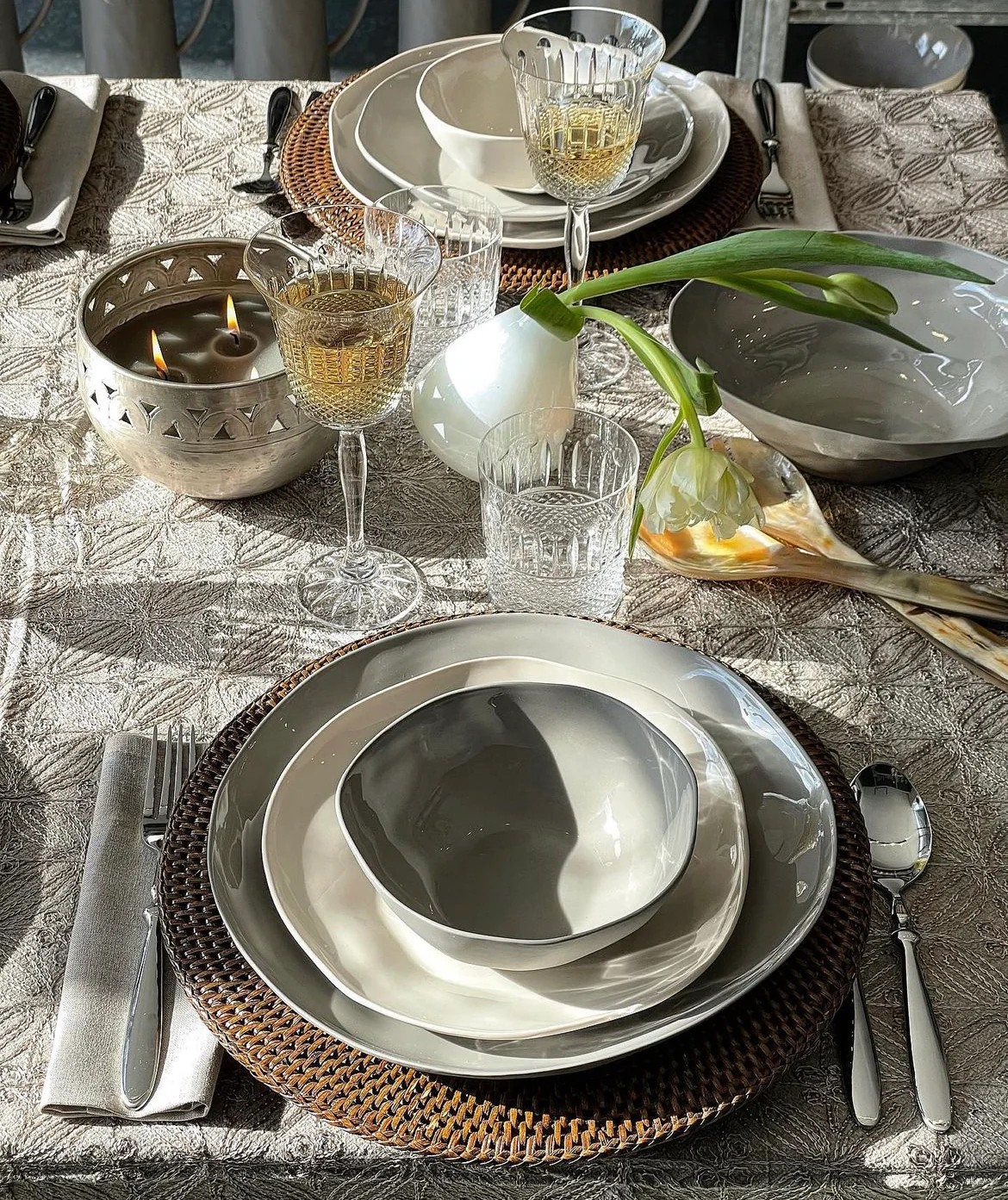 Organic Stoneware Dinnerware, Place Setting - Image 7