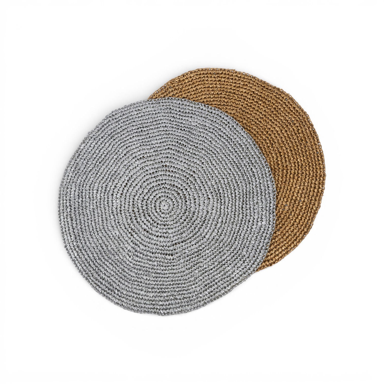 Round Raffia Placemat - Silver - Image 3