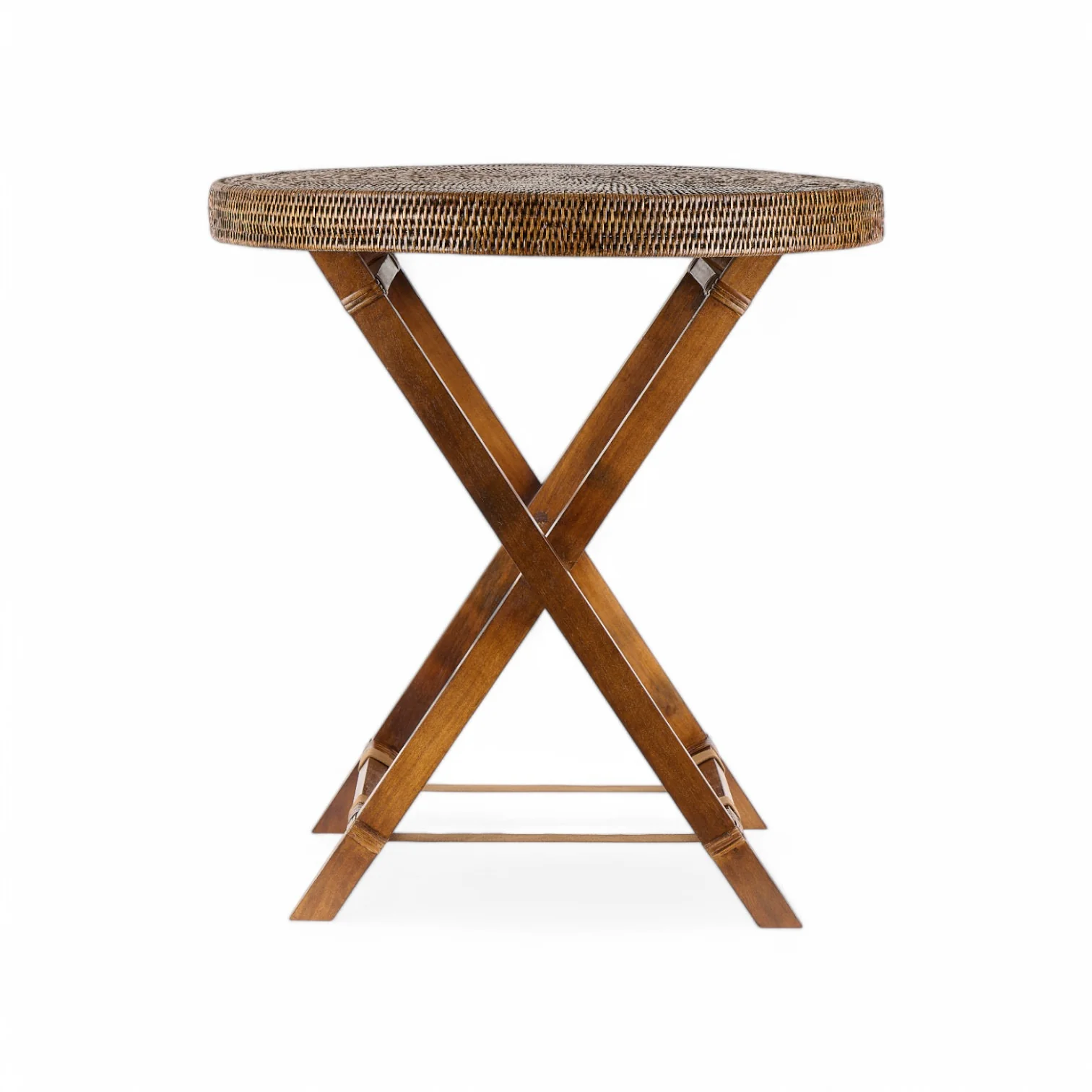 Rattan Foldable Round Side Table - Image 2