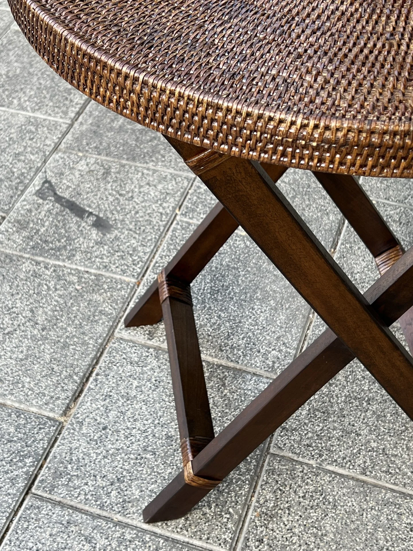 Rattan Foldable Round Side Table - Image 3