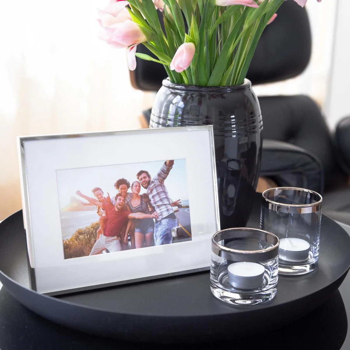 Silver-Plated Picture Frame with Passe-Partout - Image 3