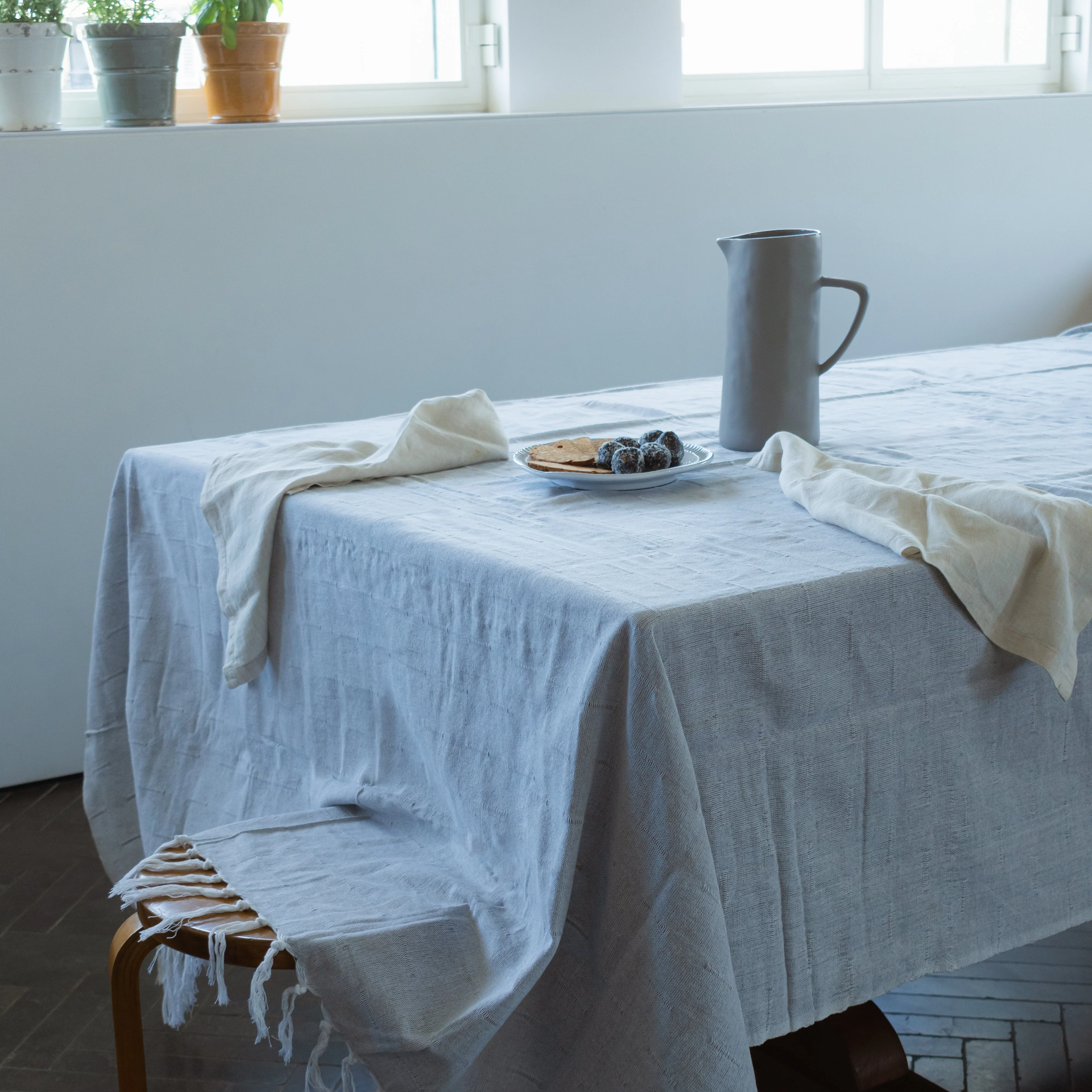 Lines/Fringes Tablecloth - Natural - Image 6