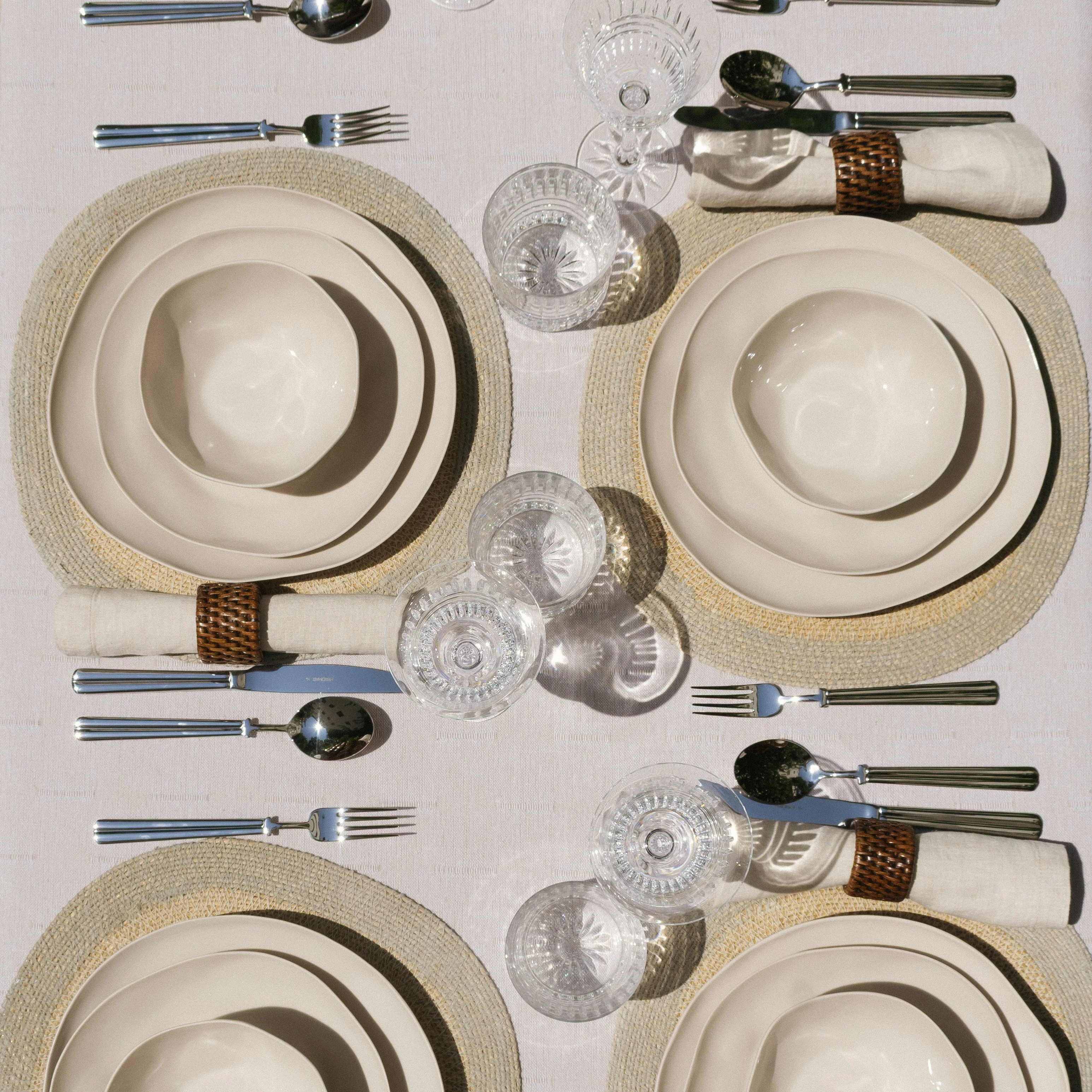 Lines/Fringes Tablecloth - Natural - Image 3