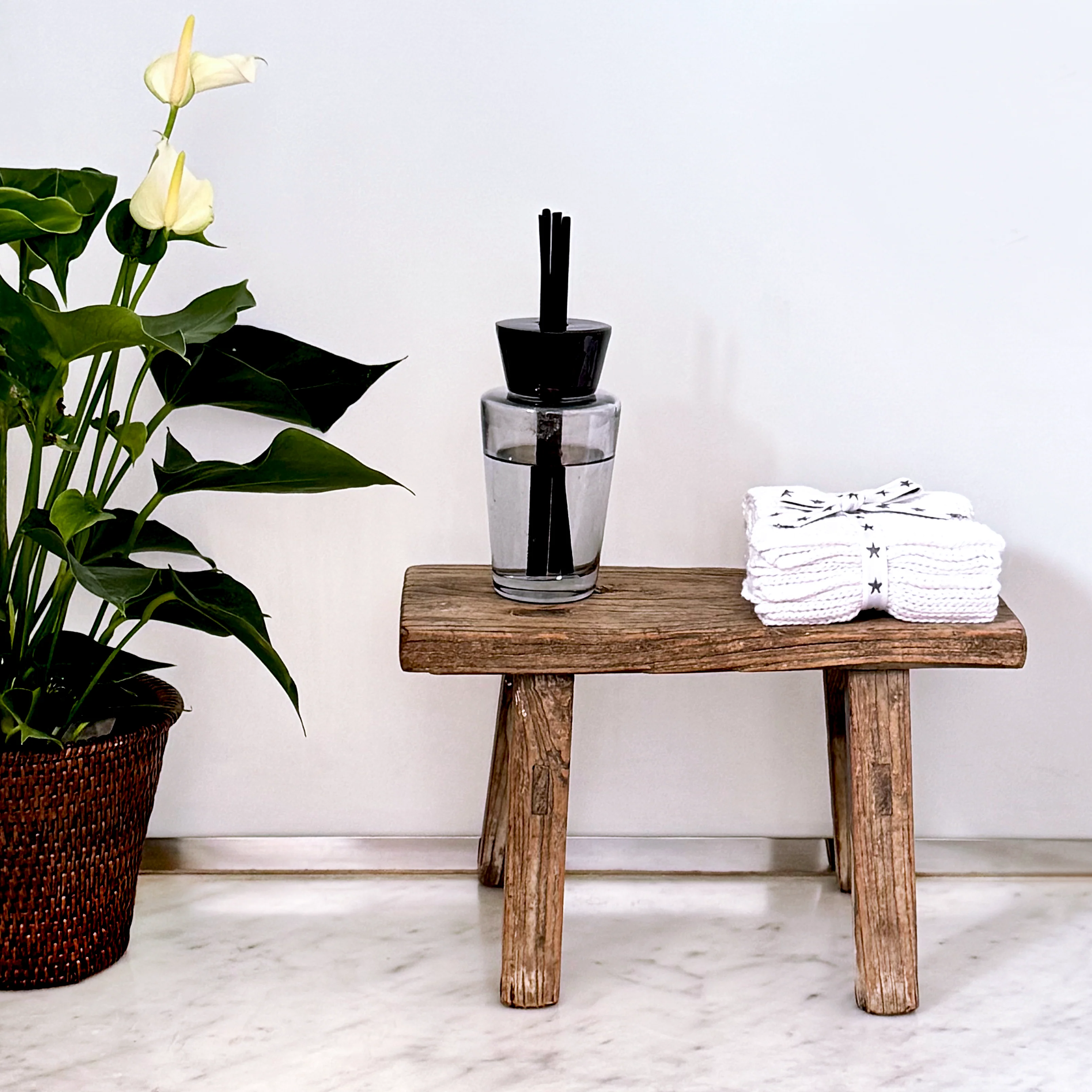 Rustic Wooden Stool - Image 2